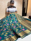Soft Eri Silk Banarsi Weaving Jaal Pattern Saree