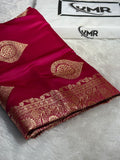 Mashru Silk Banarasi Boota Saree Zari Border Pallu