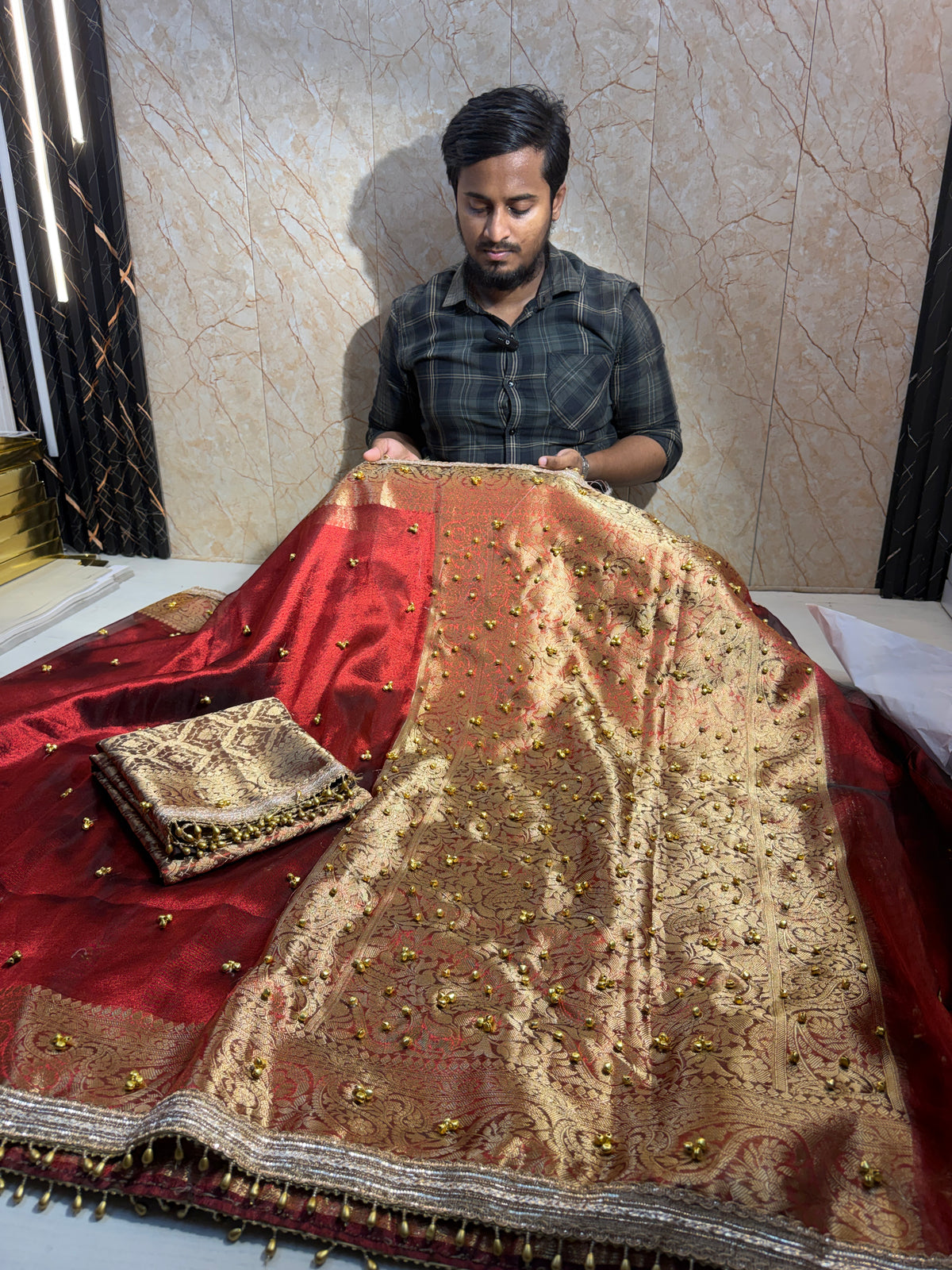 Premium Banarasi Soft Tissue Saree X Viral Ghungroo Work