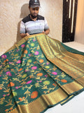 Soft Eri Silk Banarsi Weaving Jaal Pattern Saree
