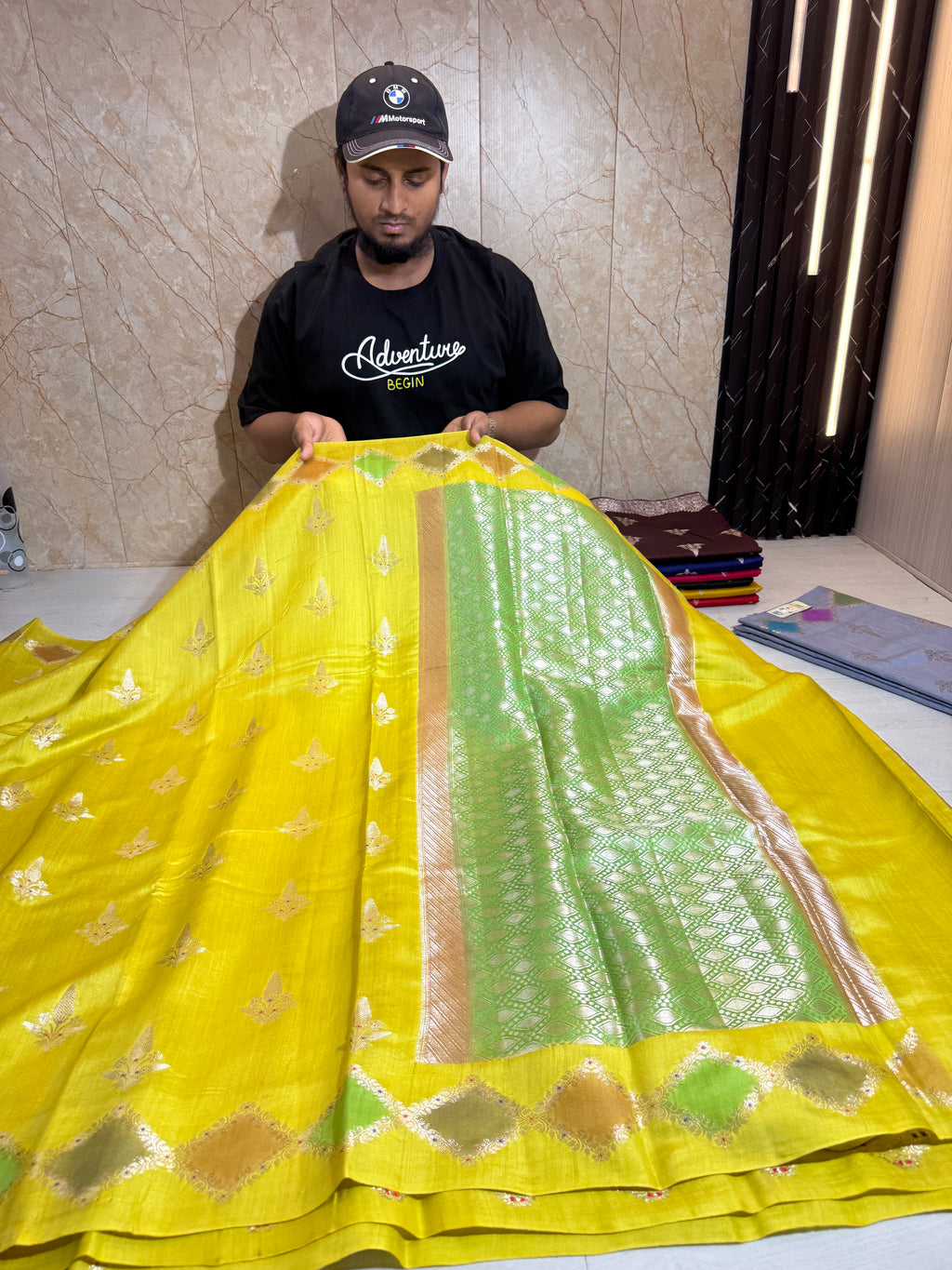 Pure Chiniya Silk Saree With Handbrush Work Border Buti Design Saree