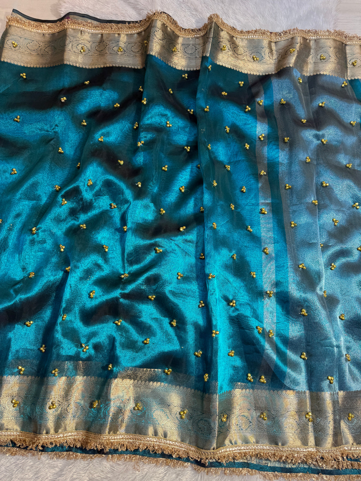 Premium Banarasi Soft Tissue Saree X Viral Ghungroo Work