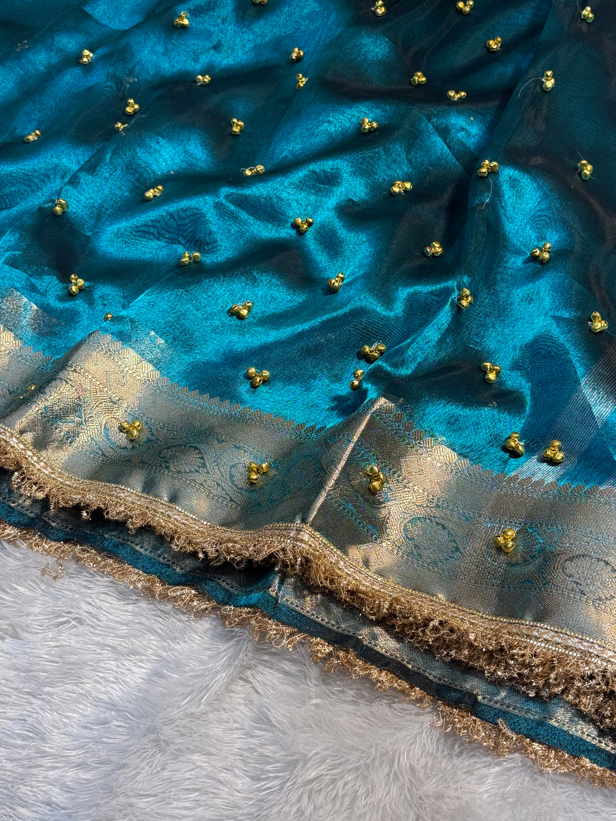 Premium Banarasi Soft Tissue Saree X Viral Ghungroo Work