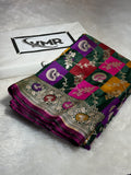 Mashru Silk Banarasi Rangkaat Saree Zari Border Pallu