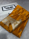 Mashru Katan Silk Banarasi Zari Border Buti Design Saree With Light Weight
