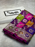 Mashru Silk Banarasi Rangkaat Saree Zari Border Pallu