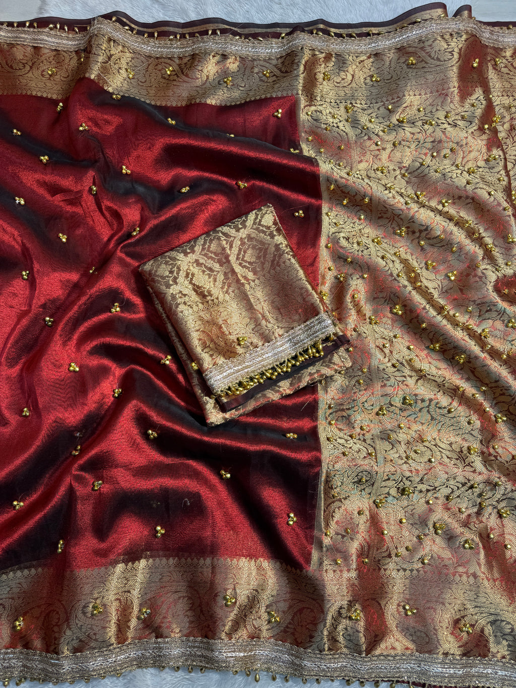 Premium Banarasi Soft Tissue Saree X Viral Ghungroo Work