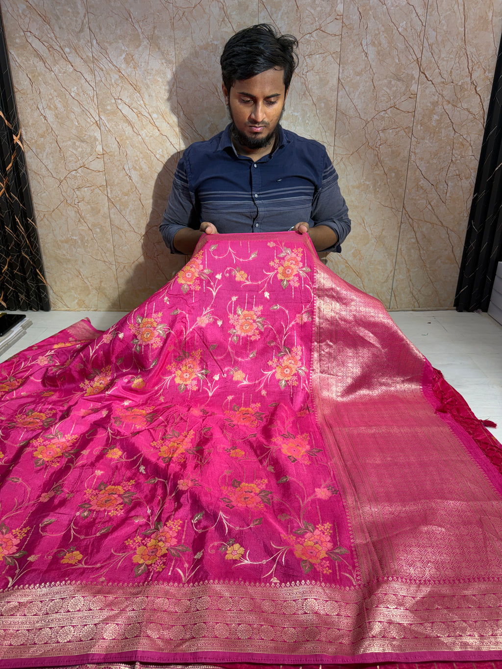Premium Munga Silk Banarasi Saree With Rich Zari Pallu And Border