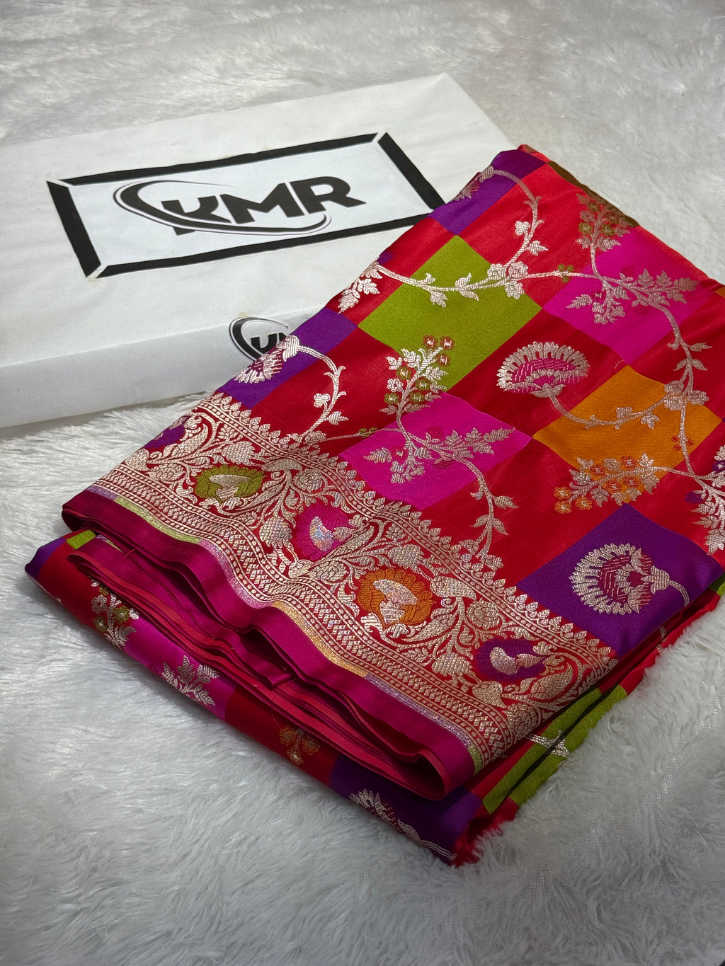 Mashru Silk Banarasi Rangkaat Saree Zari Border Pallu