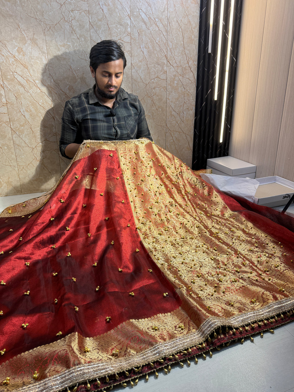Premium Banarasi Soft Tissue Saree X Viral Ghungroo Work