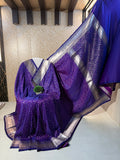 Mashru Silk Banarasi Tanchoi Saree Zari Border Pallu