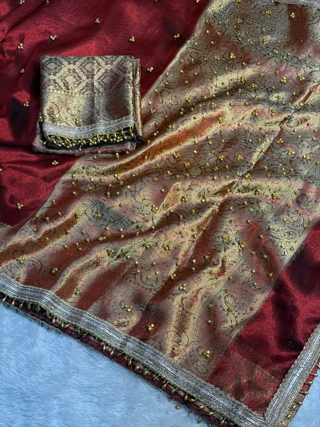 Premium Banarasi Soft Tissue Saree X Viral Ghungroo Work