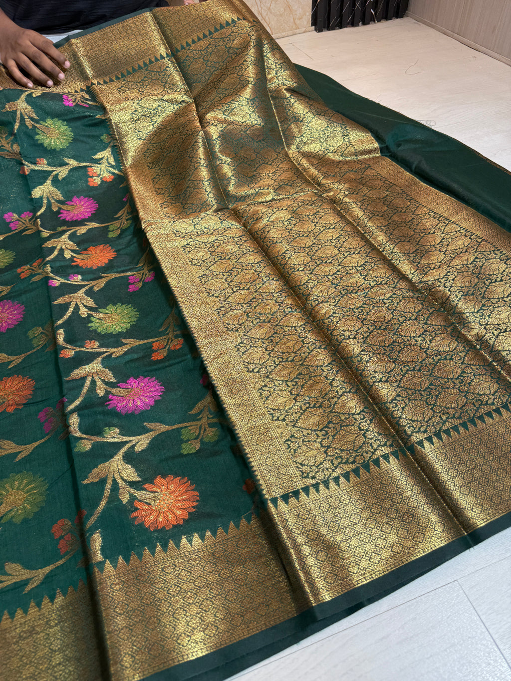 Soft Eri Silk Banarsi Weaving Jaal Pattern Saree