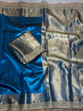 Banarasi Premium Tissue Silk Saree With Beautiful Lace Attached And Blouse Piece
