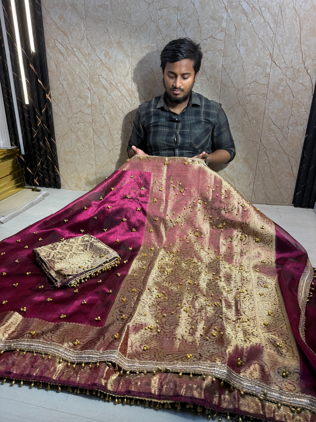 Premium Banarasi Soft Tissue Saree X Viral Ghungroo Work