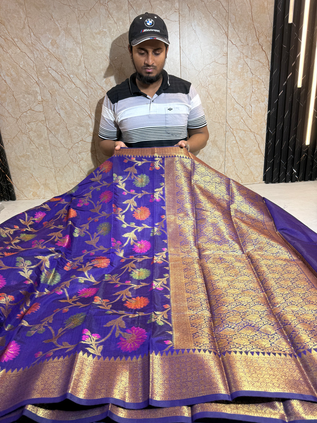 Soft Eri Silk Banarsi Weaving Jaal Pattern Saree