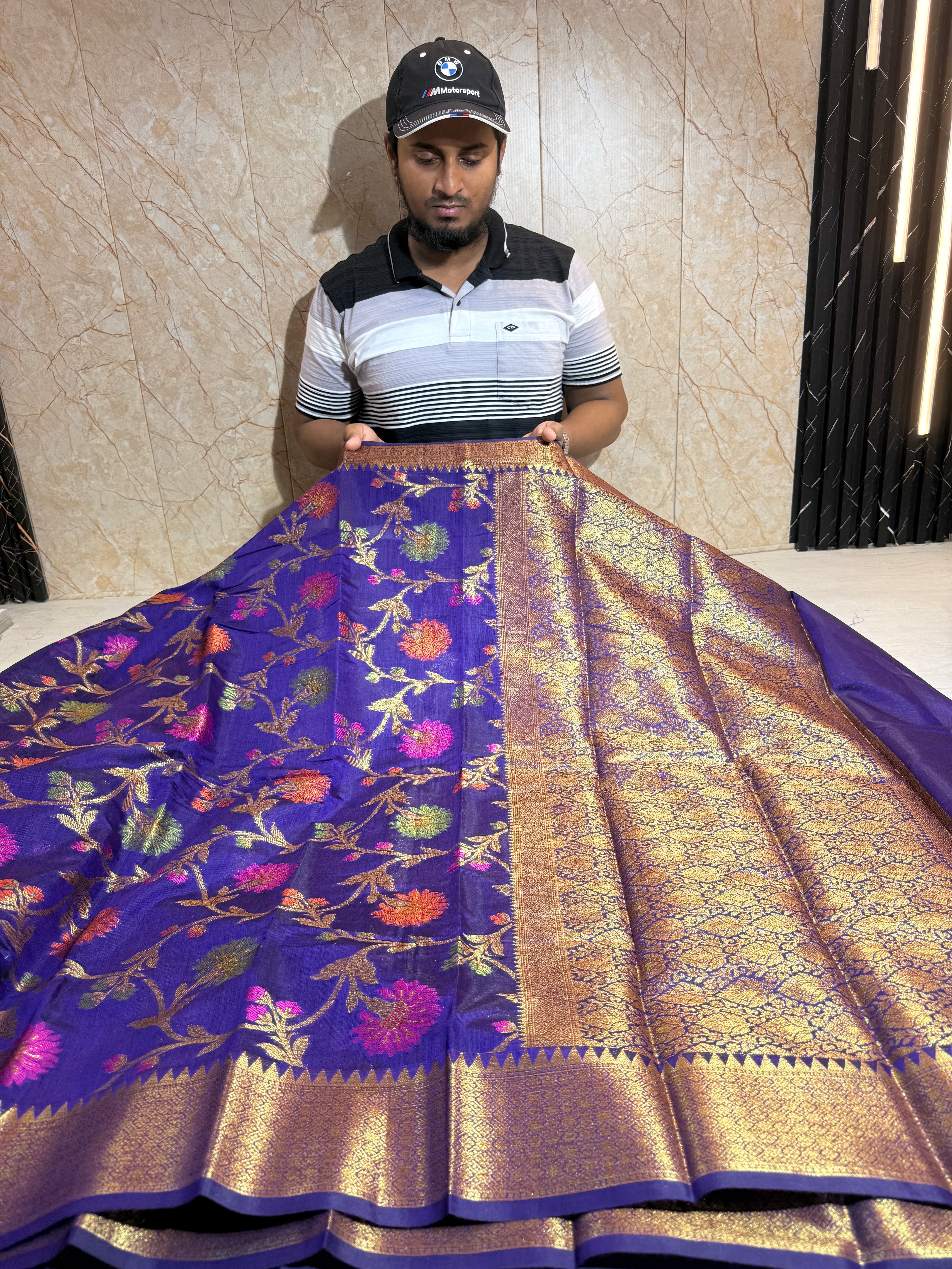 Soft Eri Silk Banarsi Weaving Jaal Pattern Saree