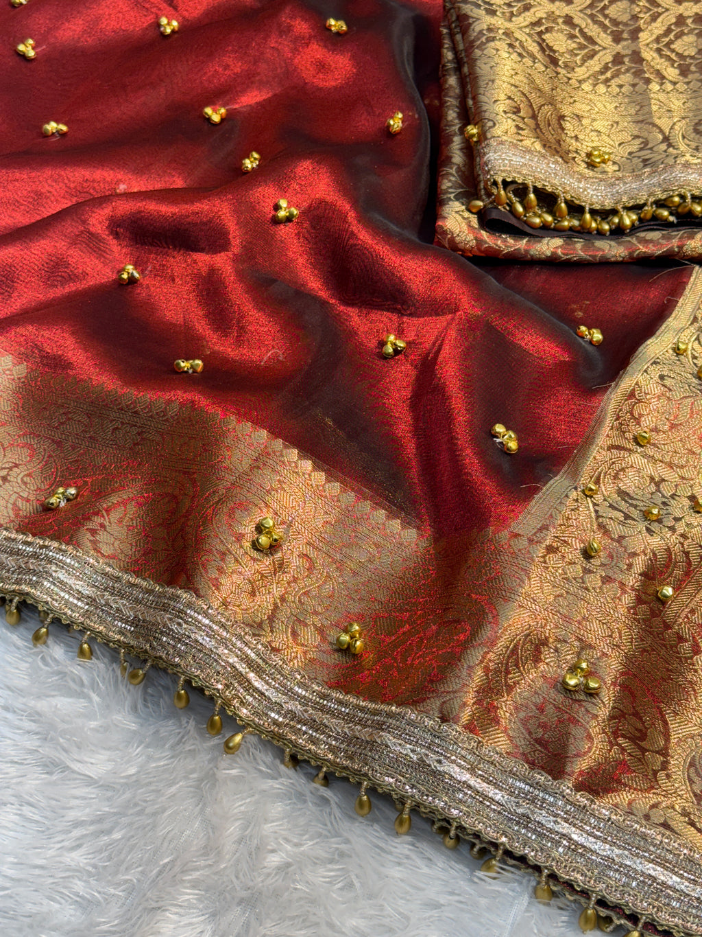 Premium Banarasi Soft Tissue Saree X Viral Ghungroo Work