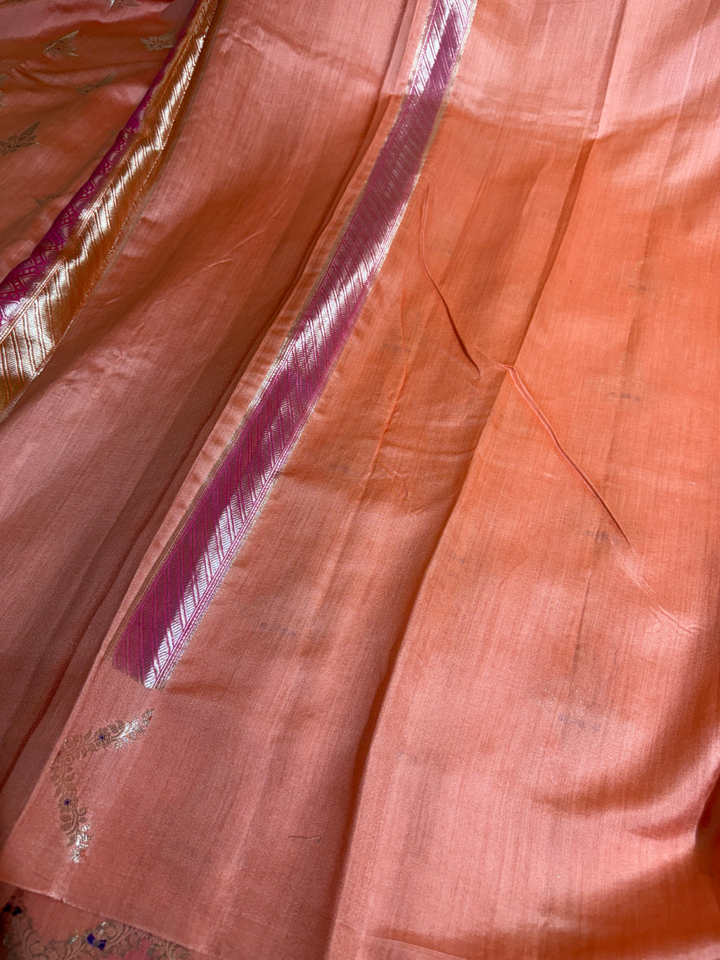 Pure Chiniya Silk Saree With Handbrush Work Border Buti Design Saree