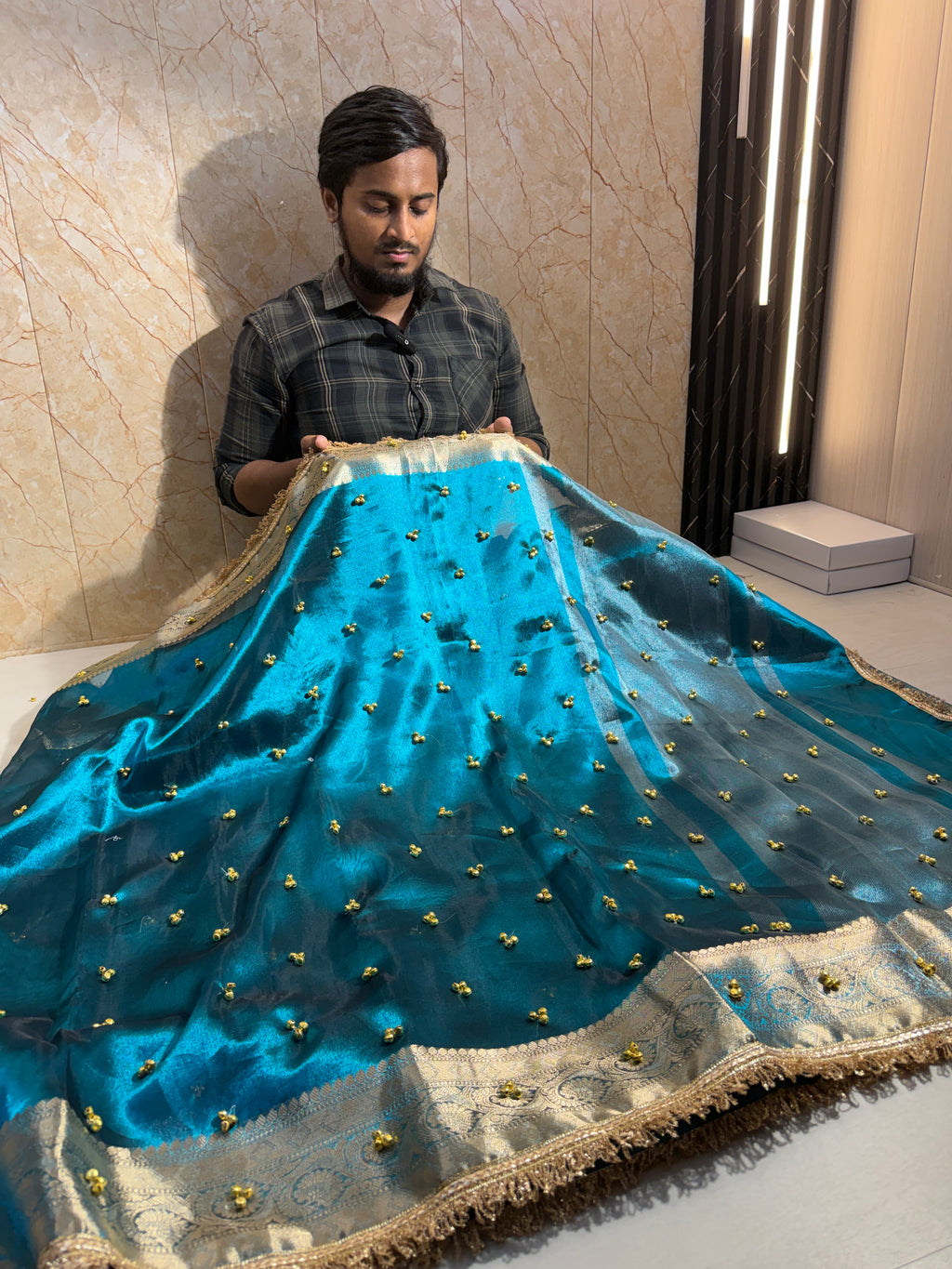 Premium Banarasi Soft Tissue Saree X Viral Ghungroo Work