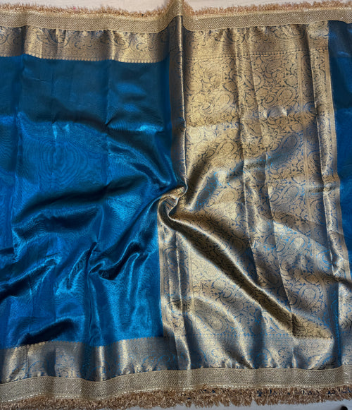 Banarasi Premium Tissue Silk Saree With Beautiful Lace Attached And Blouse Piece