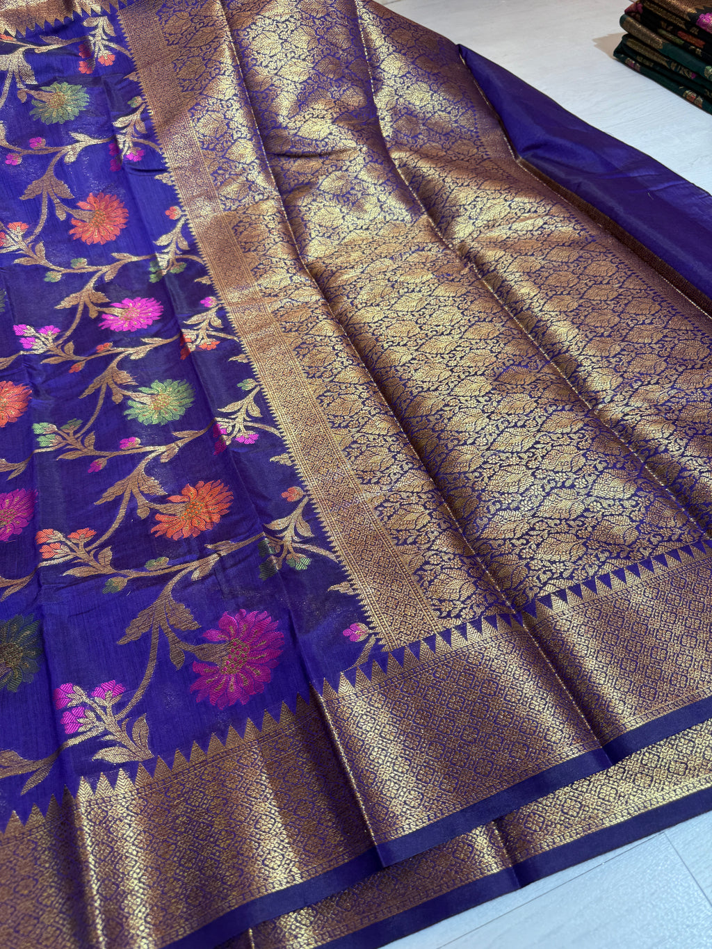 Soft Eri Silk Banarsi Weaving Jaal Pattern Saree