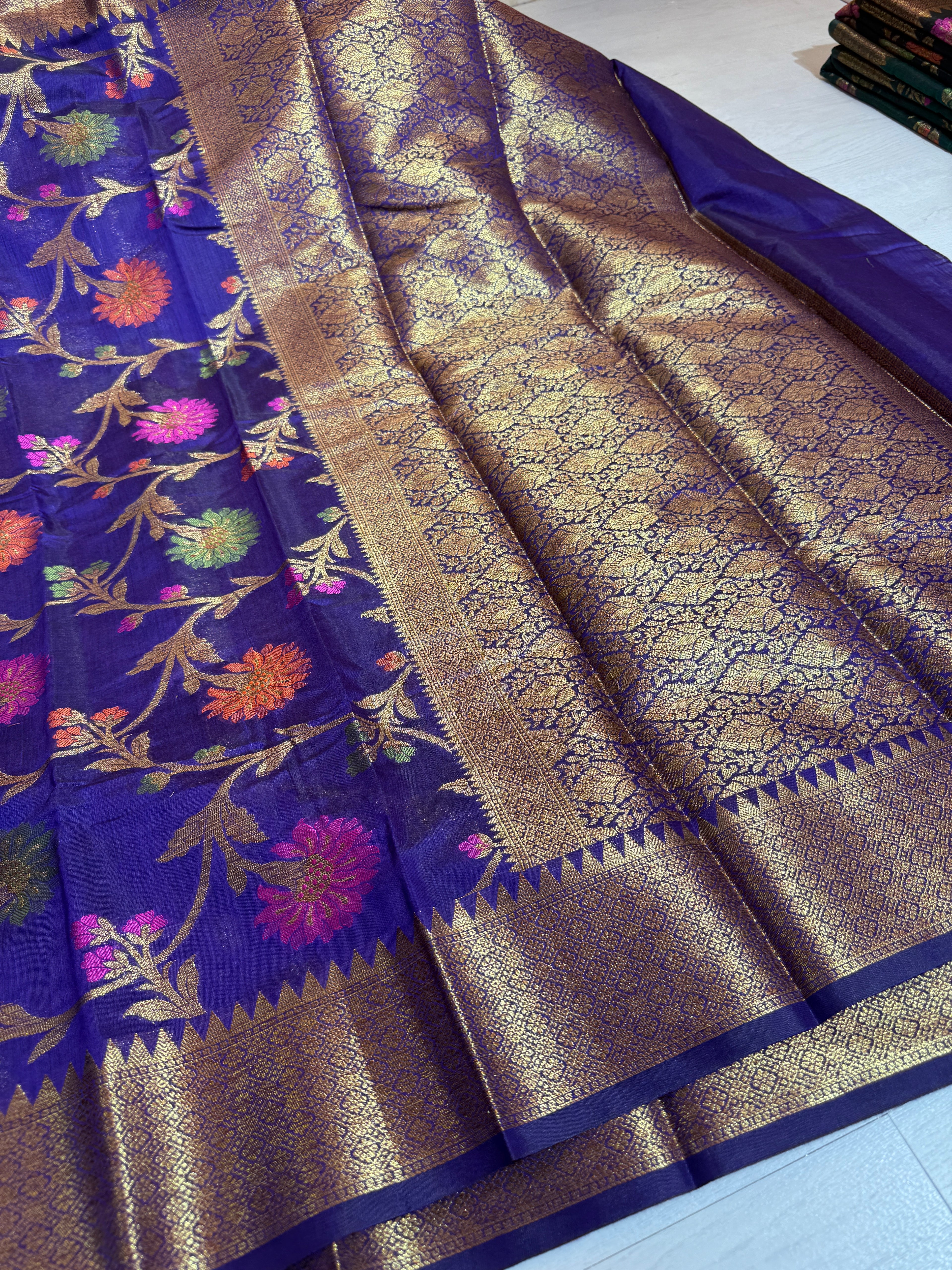 Soft Eri Silk Banarsi Weaving Jaal Pattern Saree