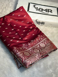 Mashru Silk Banarasi Zari Border Buti Design Saree