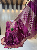 Mashru Silk Banarasi Jaal Pattern Saree Zari Border Pallu