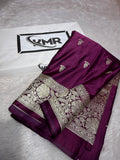 Mashru Katan Silk Banarasi Zari Border Buti Design Saree With Light Weight