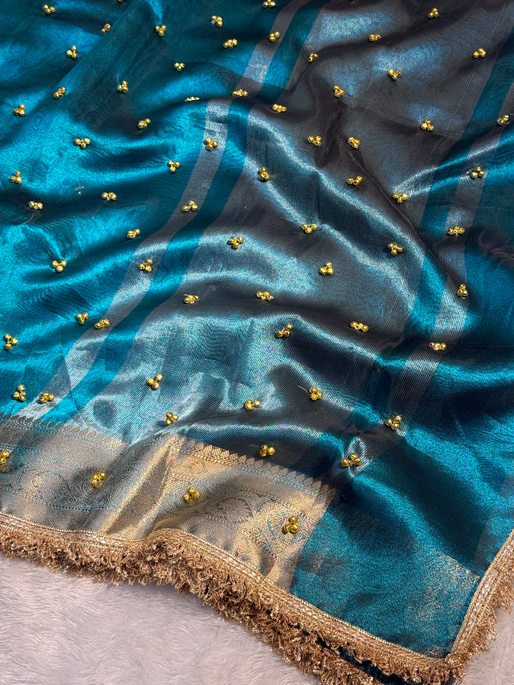 Premium Banarasi Soft Tissue Saree X Viral Ghungroo Work