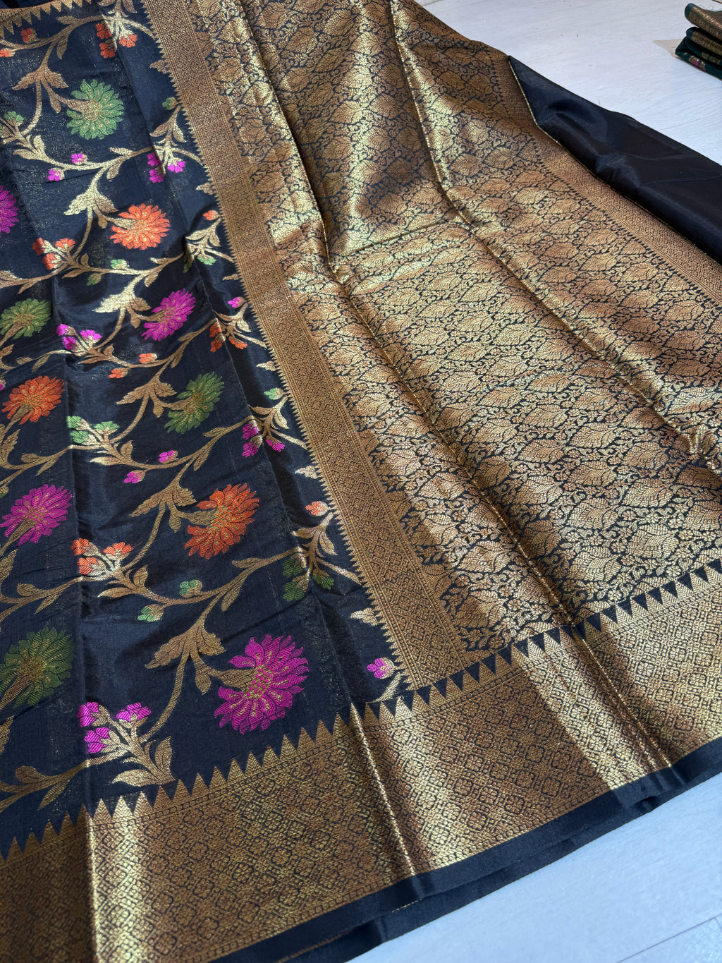 Soft Eri Silk Banarsi Weaving Jaal Pattern Saree