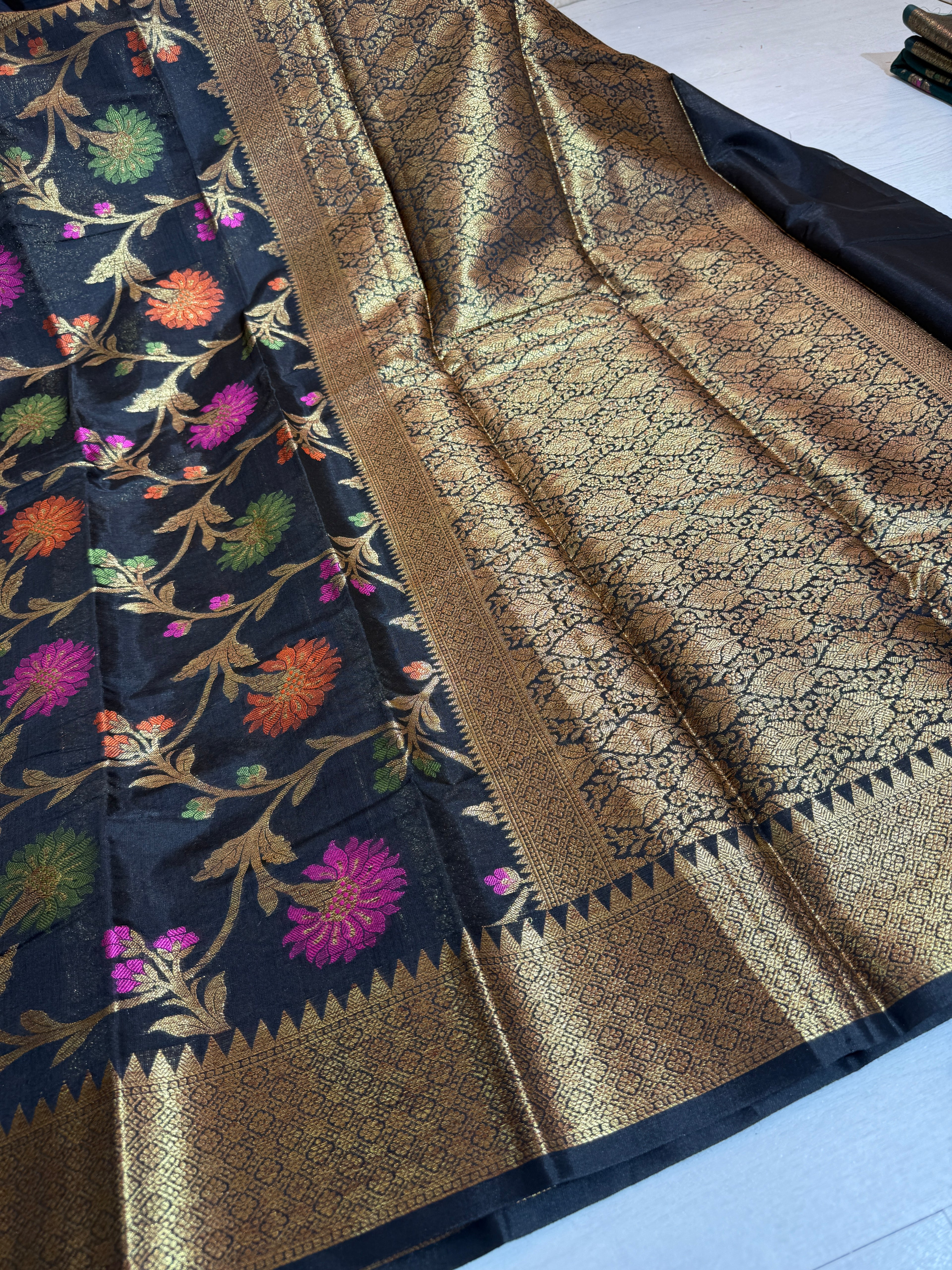 Soft Eri Silk Banarsi Weaving Jaal Pattern Saree