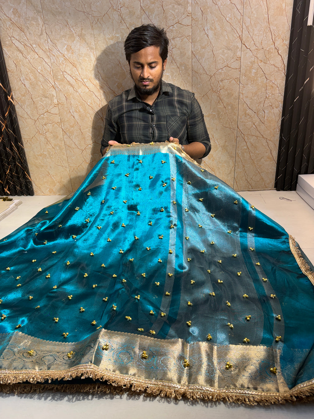 Premium Banarasi Soft Tissue Saree X Viral Ghungroo Work
