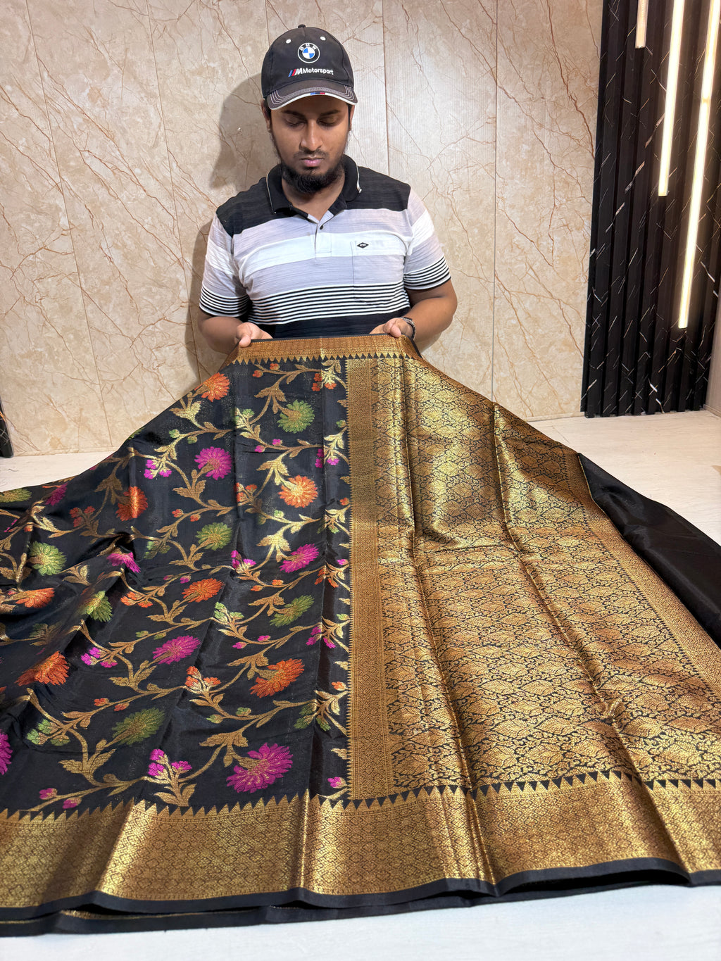 Soft Eri Silk Banarsi Weaving Jaal Pattern Saree
