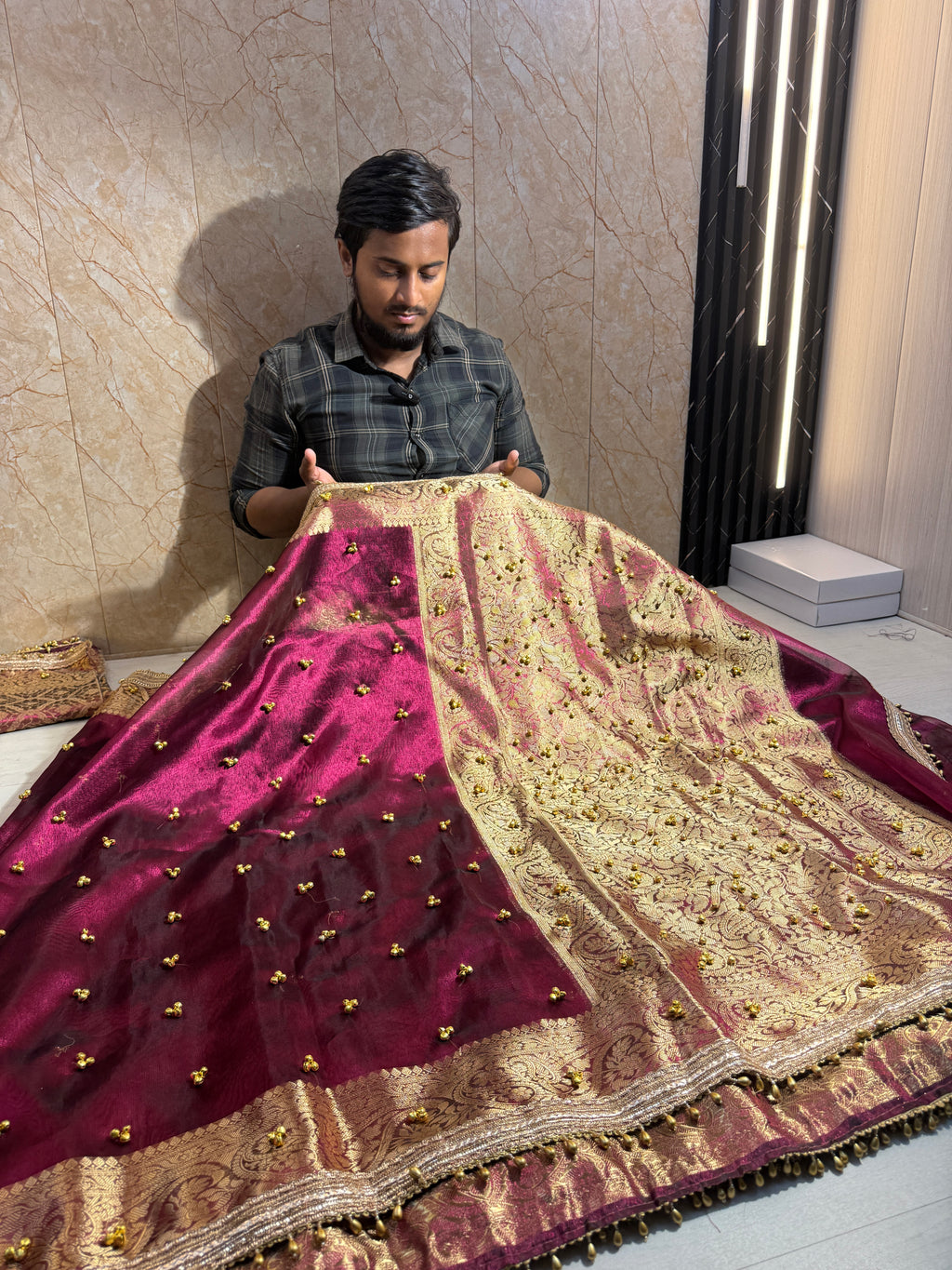 Premium Banarasi Soft Tissue Saree X Viral Ghungroo Work