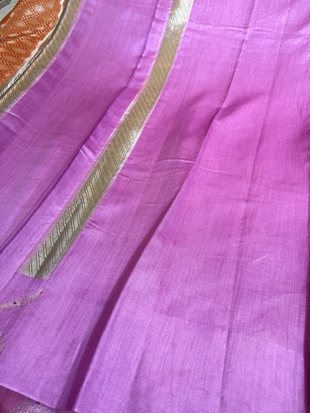 Pure Chiniya Silk Saree With Handbrush Work Border Buti Design Saree