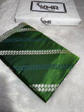 Mashru Silk Banarasi Luxurious Cross Pattern Saree Zari Border And Pallu