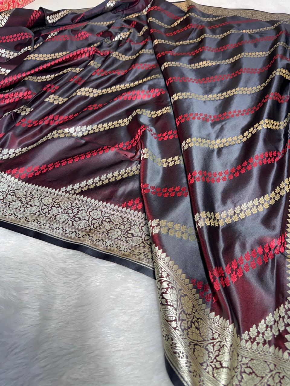 Mashru Silk Stripe Design Saree