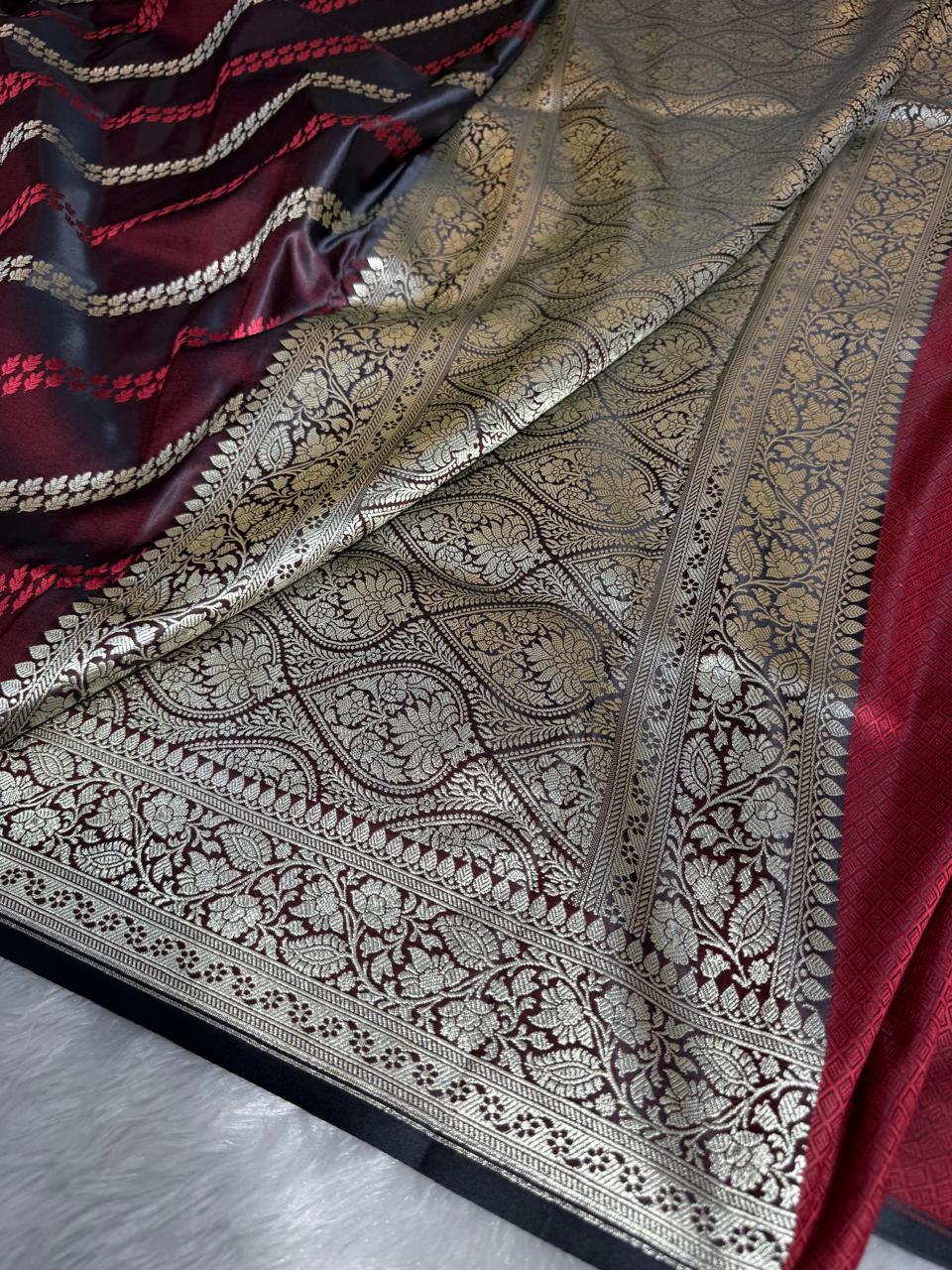 Mashru Silk Stripe Design Saree
