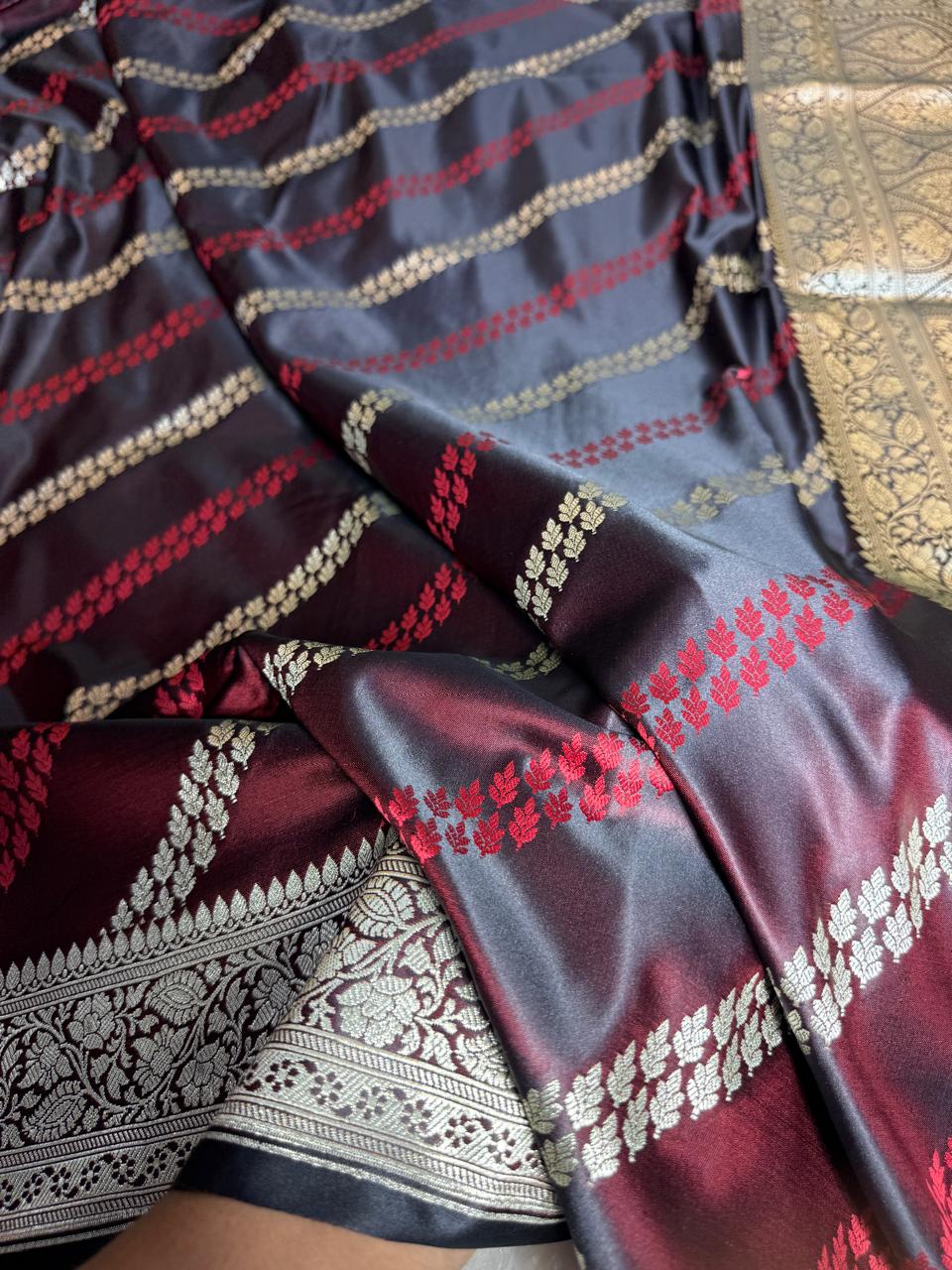 Mashru Silk Stripe Design Saree