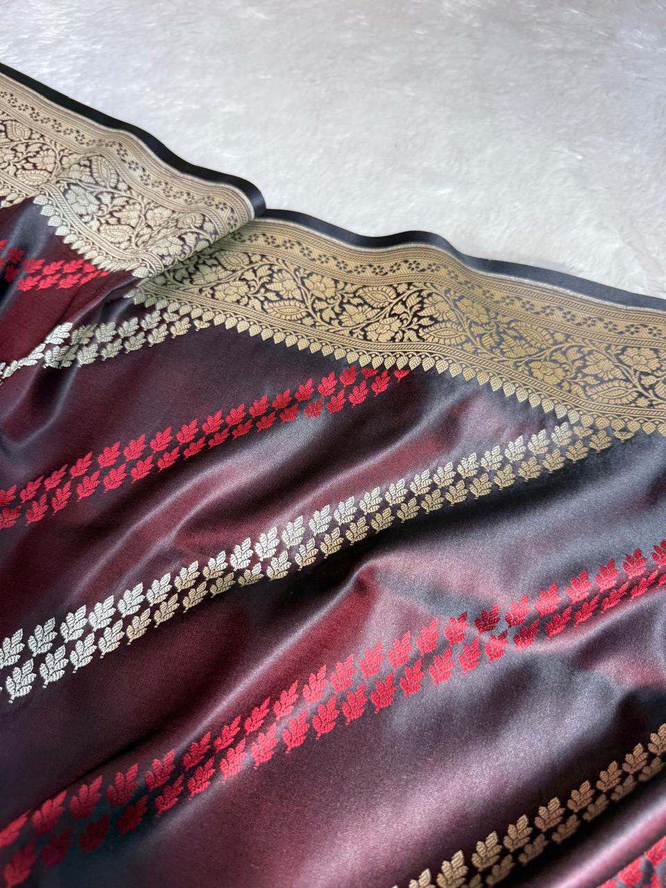 Mashru Silk Stripe Design Saree