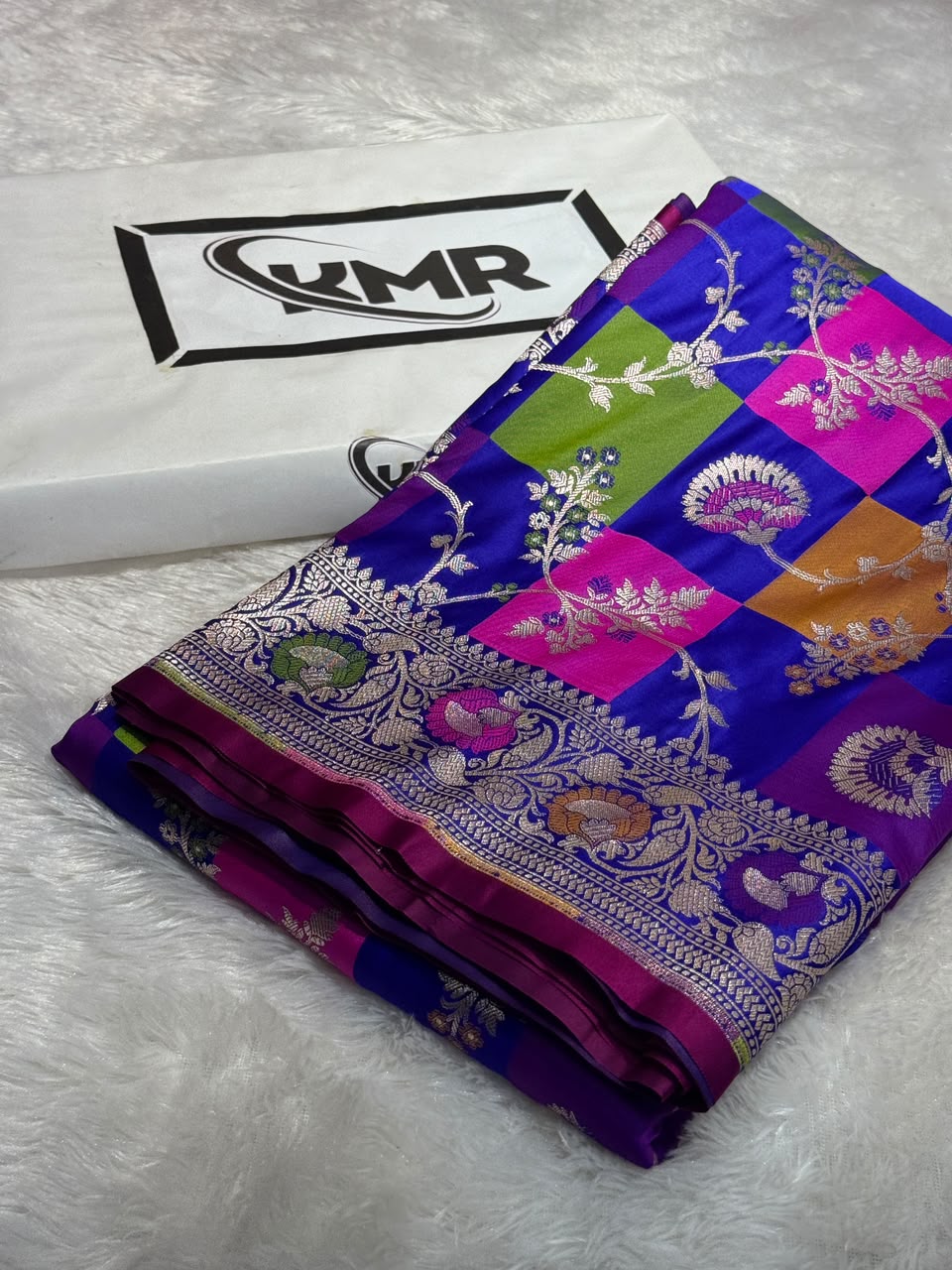 Pure Banarasi Rangkaat Silk Zari Border Saree