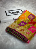 Pure Banarasi Rangkaat Silk Zari Border Saree