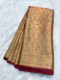 Pure Tissue Silk Tanchoi Jaal Design Saree